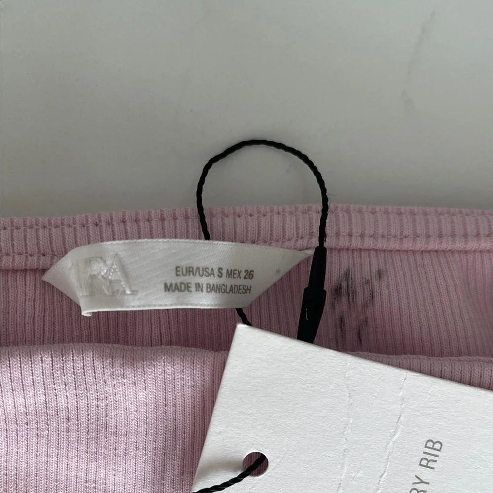 Zara Pale Pink Square-Neck Ribbed Tank - Picture 6 of 11